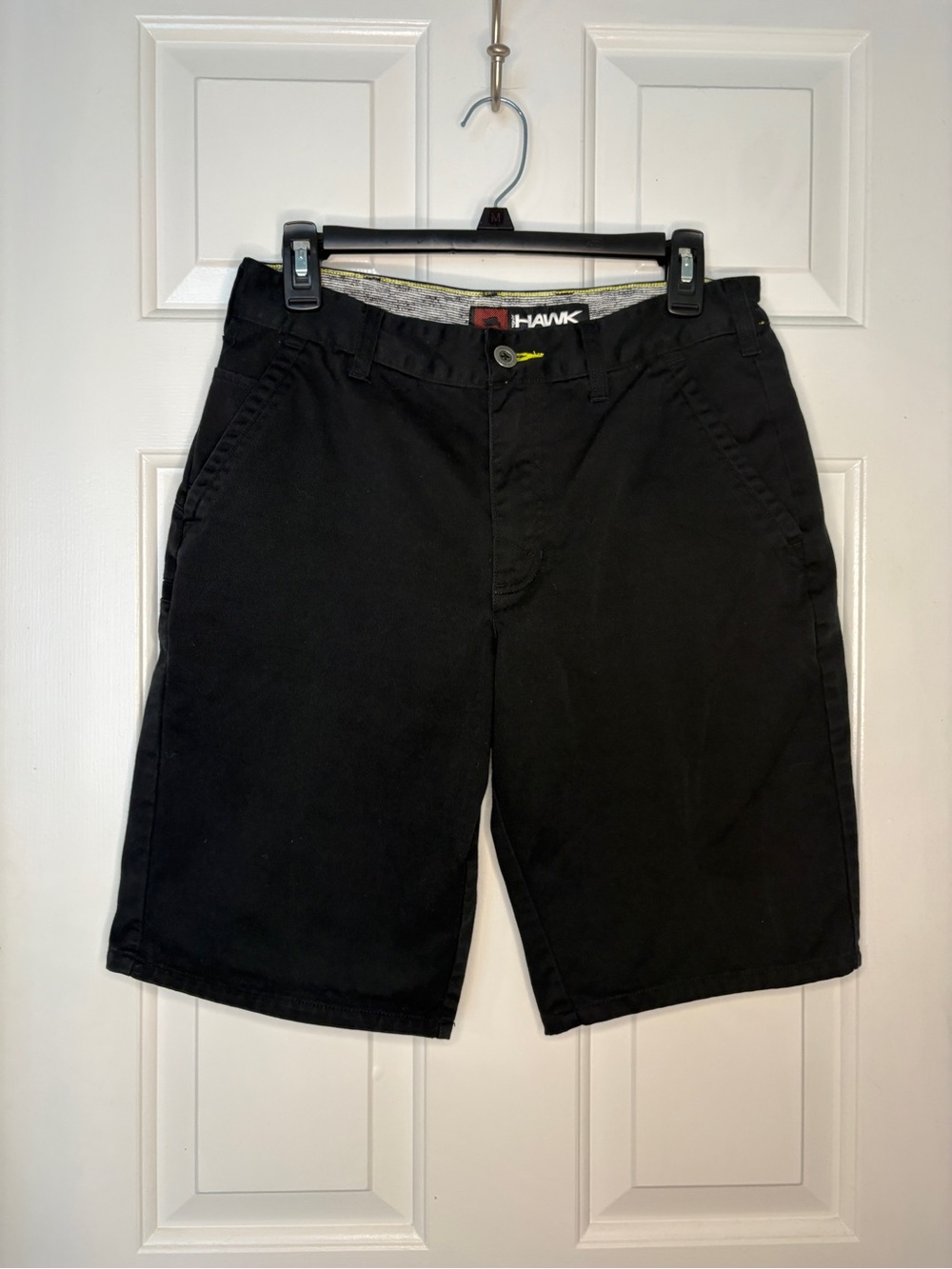Tony Hawk Men's Black Flat Front Cotton Shorts